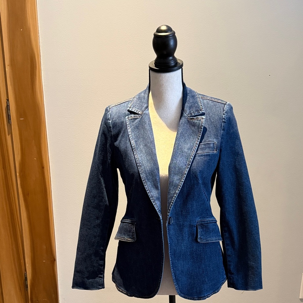 GAP Women's Dark Blue Denim Blazer